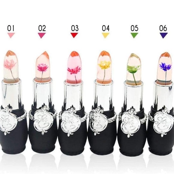 Luxurious Color Change Long Lasting Crystal Flower Jelly Lipstick NIB - Picture 8 of 8